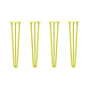 DIY Hairpin Legs Hairpin Legs 25" / Yellow / 1/2" Hairpin Legs Set of 4, 3-Rod Design - Yellow Powder Coated Finish