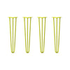 DIY Hairpin Legs Hairpin Legs 25" / Yellow / 3/8" Hairpin Legs Set of 4, 3-Rod Design - Yellow Powder Coated Finish