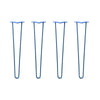 DIY Hairpin Legs Hairpin Legs 26" / Blue / 3/8" Hairpin Legs Set of 4, 2-Rod Design - Blue Powder Coated Finish