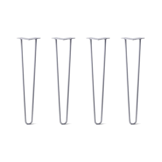 Hairpin Legs Set of 4, 2-Rod Design - Grey Powder Coated Finish