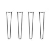 Hairpin Legs Set of 4, 2-Rod Design - Jet Black Satin Powder Coated Finish
