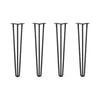 DIY Hairpin Legs Hairpin Legs 26" / Jet Black Satin / 1/2" Hairpin Legs Set of 4, 3-Rod Design - Jet Black Satin Powder Coated Finish