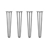 DIY Hairpin Legs Hairpin Legs 26" / Jet Black Satin / 3/8" Hairpin Legs Set of 4, 3-Rod Design - Jet Black Satin Powder Coated Finish