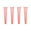 DIY Hairpin Legs Hairpin Legs 26" / Orange / Red / 1/2" Hairpin Legs Set of 4, 3-Rod Design - Orange-Red Powder Coated Finish