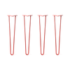 DIY Hairpin Legs Hairpin Legs 26" / Orange / Red / 3/8" Hairpin Legs Set of 4, 2-Rod Design - Orange-Red Powder Coated Finish