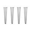 DIY Hairpin Legs Hairpin Legs 26" / Raw Steel / 1/2" Hairpin Legs Set of 4, 3-Rod Design - Raw Steel