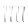 Hairpin Legs Set of 4, 3-Rod Design - Raw Steel