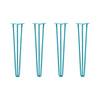 DIY Hairpin Legs Hairpin Legs 26" / Teal / 1/2" Hairpin Legs Set of 4, 3-Rod Design - Teal Powder Coated Finish