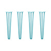 DIY Hairpin Legs Hairpin Legs 26" / Turquoise / 1/2" Hairpin Legs Set of 4, 3-Rod Design - Turquoise Powder Coated Finish