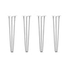 DIY Hairpin Legs Hairpin Legs 26" / White / 1/2" Hairpin Legs Set of 4, 3-Rod Design - White Powder Coated Finish