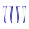 DIY Hairpin Legs Hairpin Legs 27" / Blue / 1/2" Hairpin Legs Set of 4, 3-Rod Design - Blue Powder Coated Finish