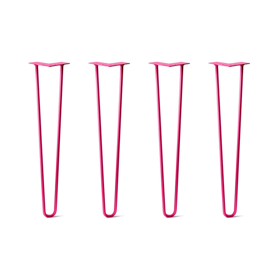 Hairpin Legs Set of 4, 2-Rod Design - Fuchsia Powder Coated Finish