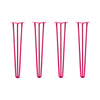DIY Hairpin Legs Hairpin Legs 27" / Fuchsia / 1/2" Hairpin Legs Set of 4, 3-Rod Design - Fuchsia Powder Coated Finish