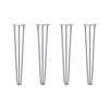 Hairpin Legs Set of 4, 3-Rod Design - Grey Powder Coated Finish