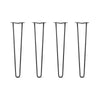 Hairpin Legs Set of 4, 2-Rod Design - Jet Black Satin Powder Coated Finish