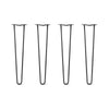 DIY Hairpin Legs Hairpin Legs 27" / Jet Black Satin / 1/2" Hairpin Legs Set of 4, 2-Rod Design - Jet Black Satin Powder Coated Finish