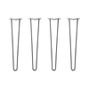 DIY Hairpin Legs Hairpin Legs 27" / Jet Black Satin / 3/8" Hairpin Legs Set of 4, 2-Rod Design - Jet Black Satin Powder Coated Finish