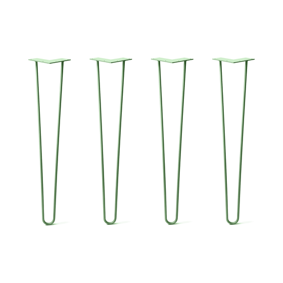 Hairpin Legs Set of 4, 2-Rod Design - Mint Powder Coated Finish