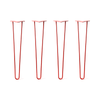 DIY Hairpin Legs Hairpin Legs 27" / Orange / Red / 3/8" Hairpin Legs Set of 4, 2-Rod Design - Orange-Red Powder Coated Finish