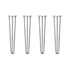 Hairpin Legs Set of 4, 3-Rod Design - Raw Steel