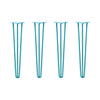 DIY Hairpin Legs Hairpin Legs 27" / Teal / 1/2" Hairpin Legs Set of 4, 3-Rod Design - Teal Powder Coated Finish