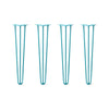 DIY Hairpin Legs Hairpin Legs 27" / Teal / 3/8" Hairpin Legs Set of 4, 3-Rod Design - Teal Powder Coated Finish