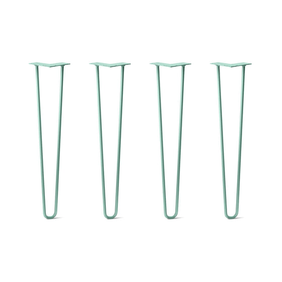 Hairpin Legs Set of 4, 2-Rod Design - Turquoise Powder Coated Finish
