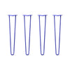 DIY Hairpin Legs Hairpin Legs 28" / Blue / 1/2" Hairpin Legs Set of 4, 2-Rod Design - Blue Powder Coated Finish