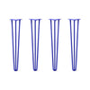 DIY Hairpin Legs Hairpin Legs 28" / Blue / 1/2" Hairpin Legs Set of 4, 3-Rod Design - Blue Powder Coated Finish