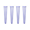 DIY Hairpin Legs Hairpin Legs 28" / Blue / 3/8" Hairpin Legs Set of 4, 3-Rod Design - Blue Powder Coated Finish