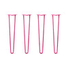 Hairpin Legs Set of 4, 2-Rod Design - Fuchsia Powder Coated Finish