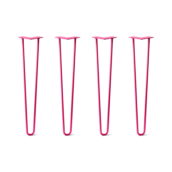 Hairpin Legs Set of 4, 2-Rod Design - Fuchsia Powder Coated Finish