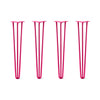 DIY Hairpin Legs Hairpin Legs 28" / Fuchsia / 1/2" Hairpin Legs Set of 4, 3-Rod Design - Fuchsia Powder Coated Finish