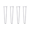 Hairpin Legs Set of 4, 2-Rod Design - Grey Powder Coated Finish