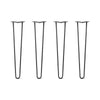 Hairpin Legs Set of 4, 2-Rod Design - Jet Black Satin Powder Coated Finish
