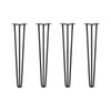 DIY Hairpin Legs Hairpin Legs 28" / Jet Black Satin / 1/2" Hairpin Legs Set of 4, 3-Rod Design - Jet Black Satin Powder Coated Finish