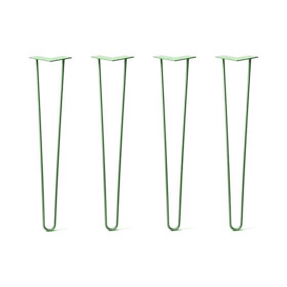 Hairpin Legs Set of 4, 2-Rod Design - Mint Powder Coated Finish