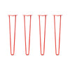 Hairpin Legs Set of 4, 2-Rod Design - Orange-Red Powder Coated Finish