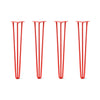 DIY Hairpin Legs Hairpin Legs 28" / Orange / Red / 1/2" Hairpin Legs Set of 4, 3-Rod Design - Orange-Red Powder Coated Finish