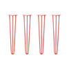 DIY Hairpin Legs Hairpin Legs 28" / Orange / Red / 3/8" Hairpin Legs Set of 4, 3-Rod Design - Orange-Red Powder Coated Finish