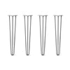 Hairpin Legs Set of 4, 3-Rod Design - Raw Steel