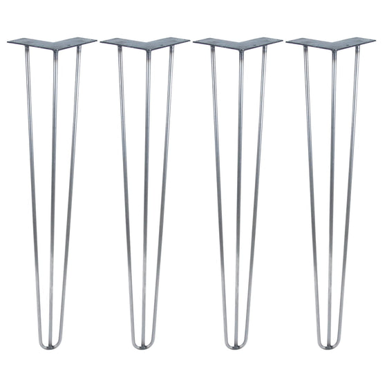 DIY Hairpin Legs Hairpin Legs 28" / Raw Steel / 3/8" Set of 4 - 3 Rod Hairpin Legs