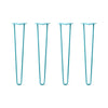 DIY Hairpin Legs Hairpin Legs 28" / Teal / 1/2" Hairpin Legs Set of 4, 2-Rod Design - Teal Powder Coated Finish