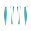 DIY Hairpin Legs Hairpin Legs 28" / Teal / 1/2" Hairpin Legs Set of 4, 3-Rod Design - Teal Powder Coated Finish