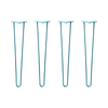 Hairpin Legs Set of 4, 2-Rod Design - Teal Powder Coated Finish
