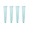 DIY Hairpin Legs Hairpin Legs 28" / Teal / 3/8" Hairpin Legs Set of 4, 3-Rod Design - Teal Powder Coated Finish