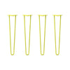 DIY Hairpin Legs Hairpin Legs 28" / Yellow / 1/2" Hairpin Legs Set of 4, 2-Rod Design - Yellow Powder Coated Finish