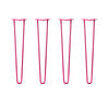 Hairpin Legs Set of 4, 2-Rod Design - Fuchsia Powder Coated Finish