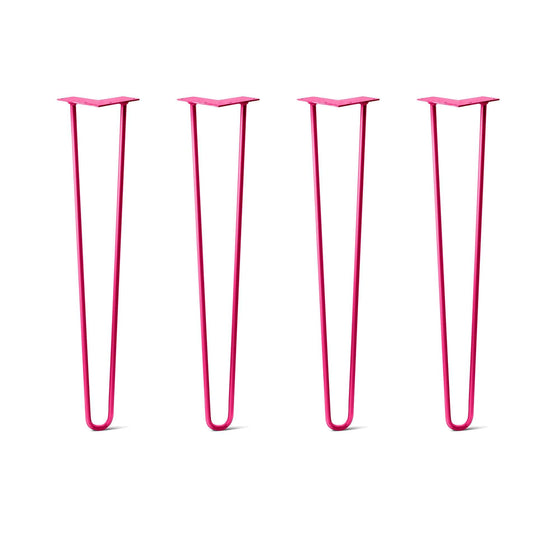Hairpin Legs Set of 4, 2-Rod Design - Fuchsia Powder Coated Finish