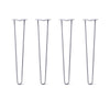 Hairpin Legs Set of 4, 2-Rod Design - Grey Powder Coated Finish